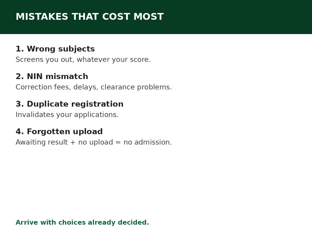 Common JAMB Registration Mistakes to Avoid process graphic