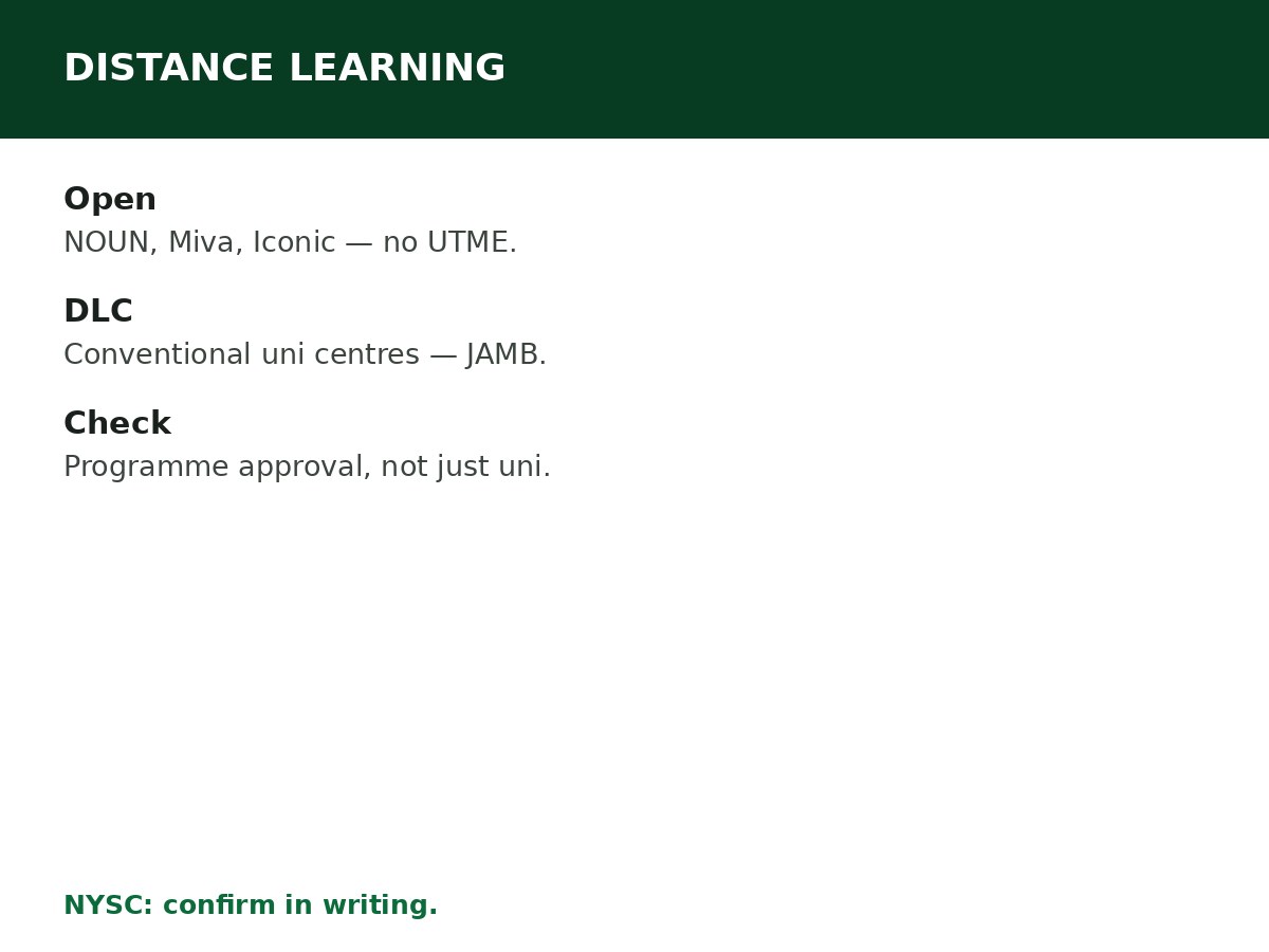 Distance Learning Universities in Nigeria process graphic