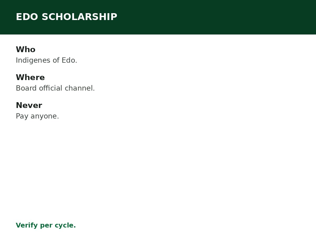Edo State Scholarship Guide process graphic