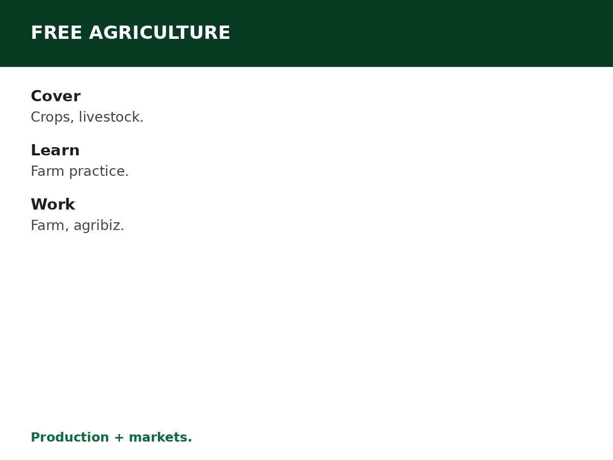 Free Agricultural Skills Training process graphic