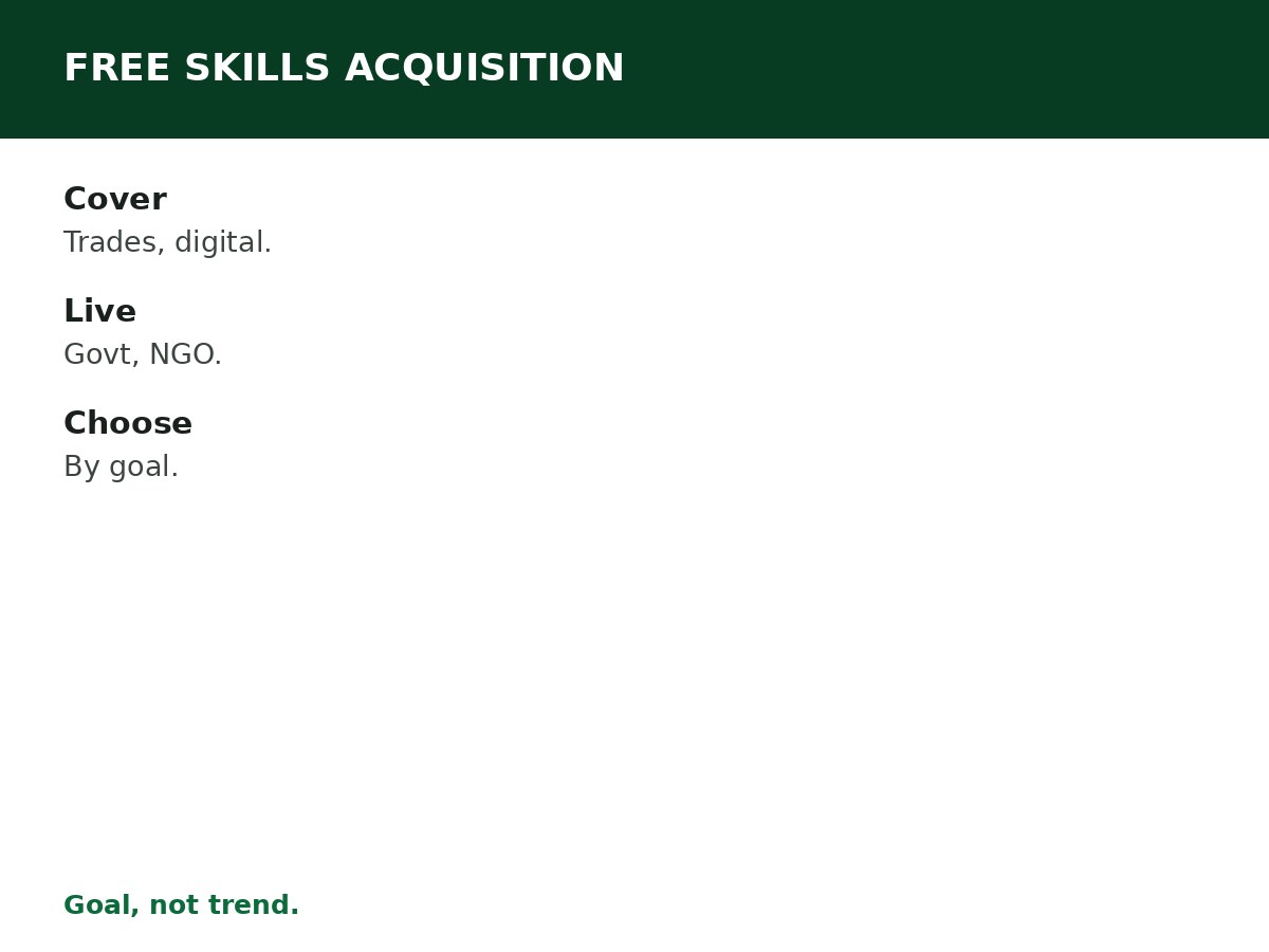 Free Skills Acquisition Programmes in Nigeria process graphic