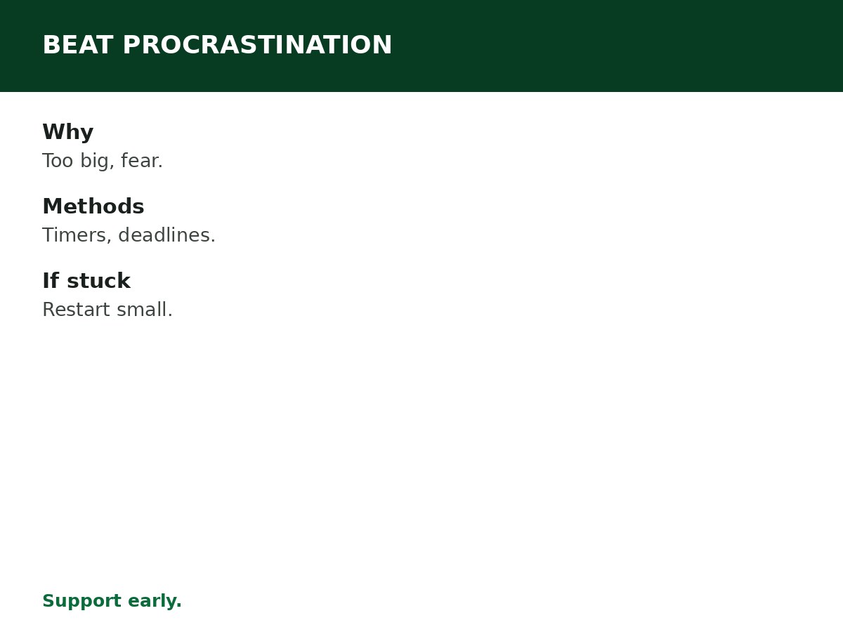 How to Avoid Procrastination as a Student process graphic