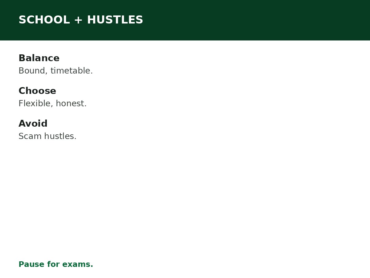 How to Balance School and Side Hustles process graphic