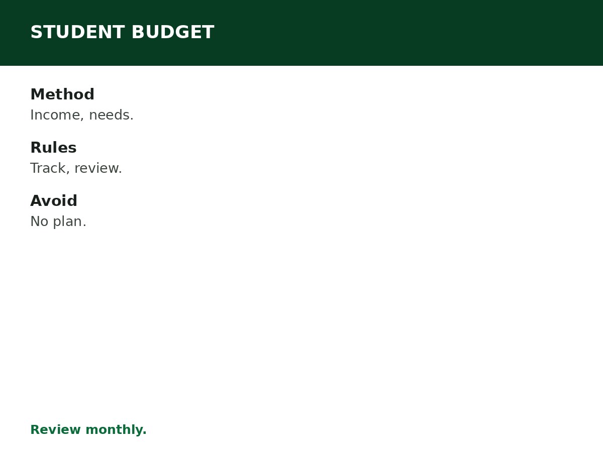 How to Budget as a University Student process graphic