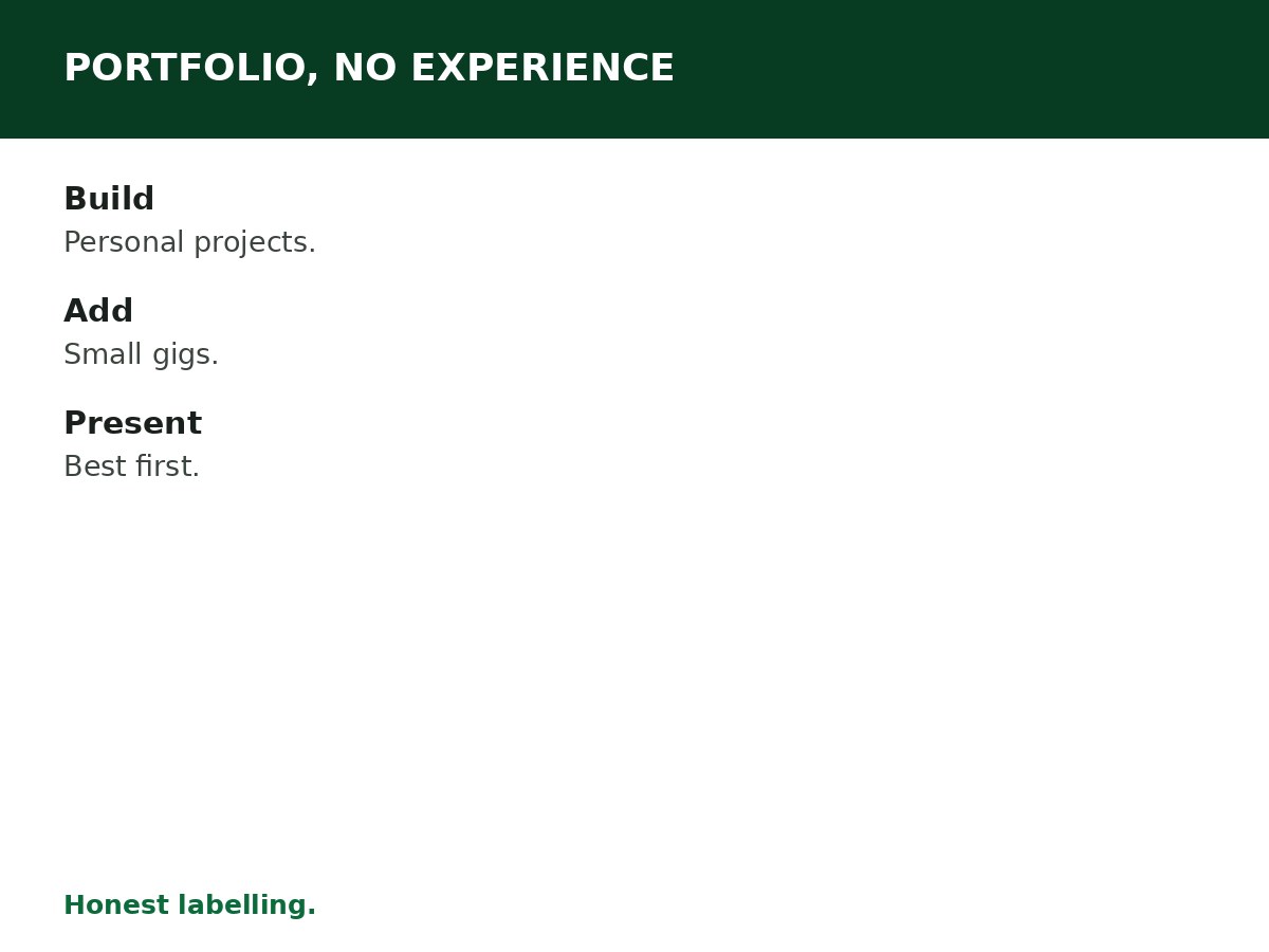 How to Build a Portfolio With No Experience process graphic