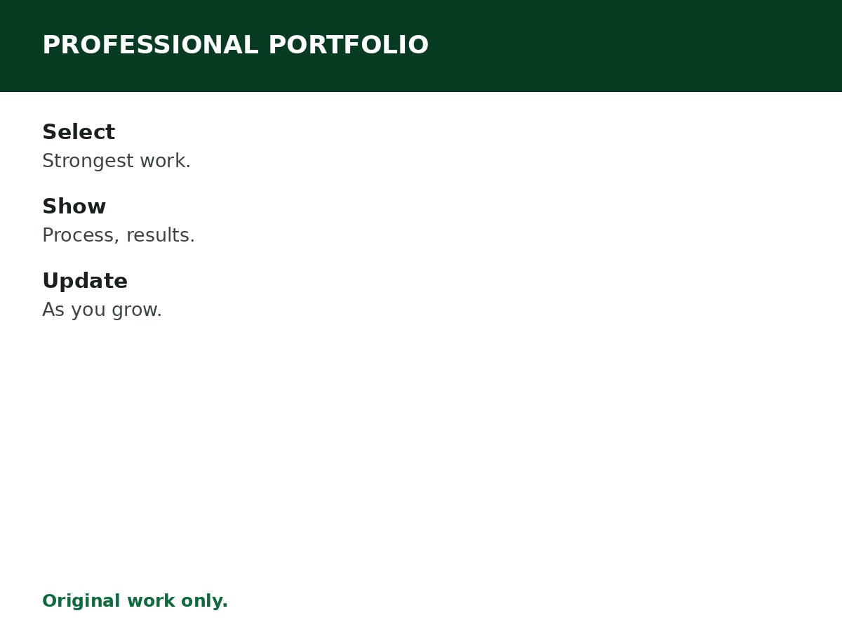 How to Build a Professional Portfolio process graphic