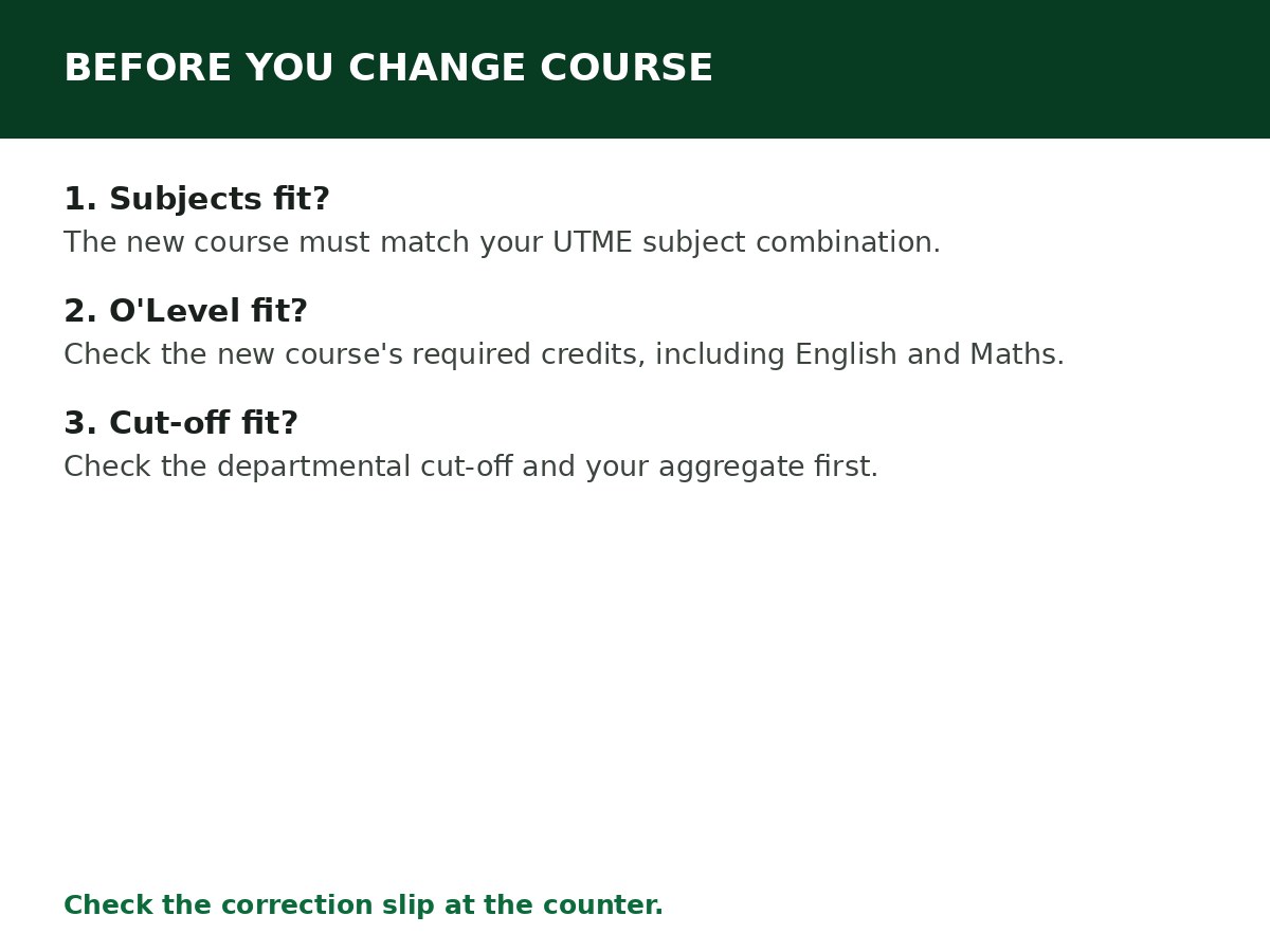 How to Change Course on JAMB Portal process graphic