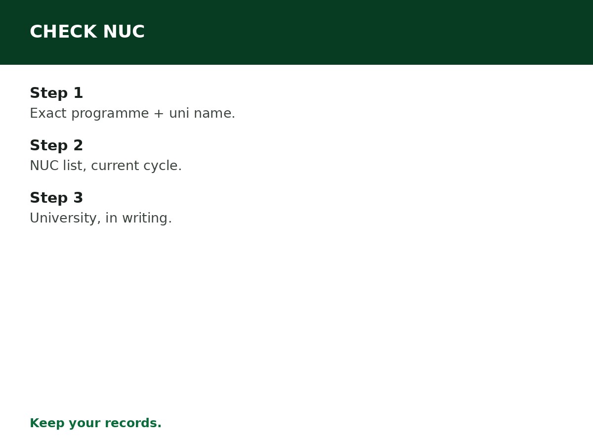 How to Check NUC Accreditation for a University Course process graphic