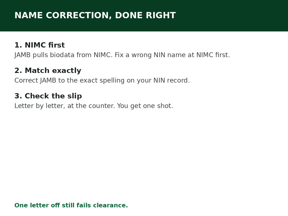 How to Correct Name on JAMB Portal process graphic