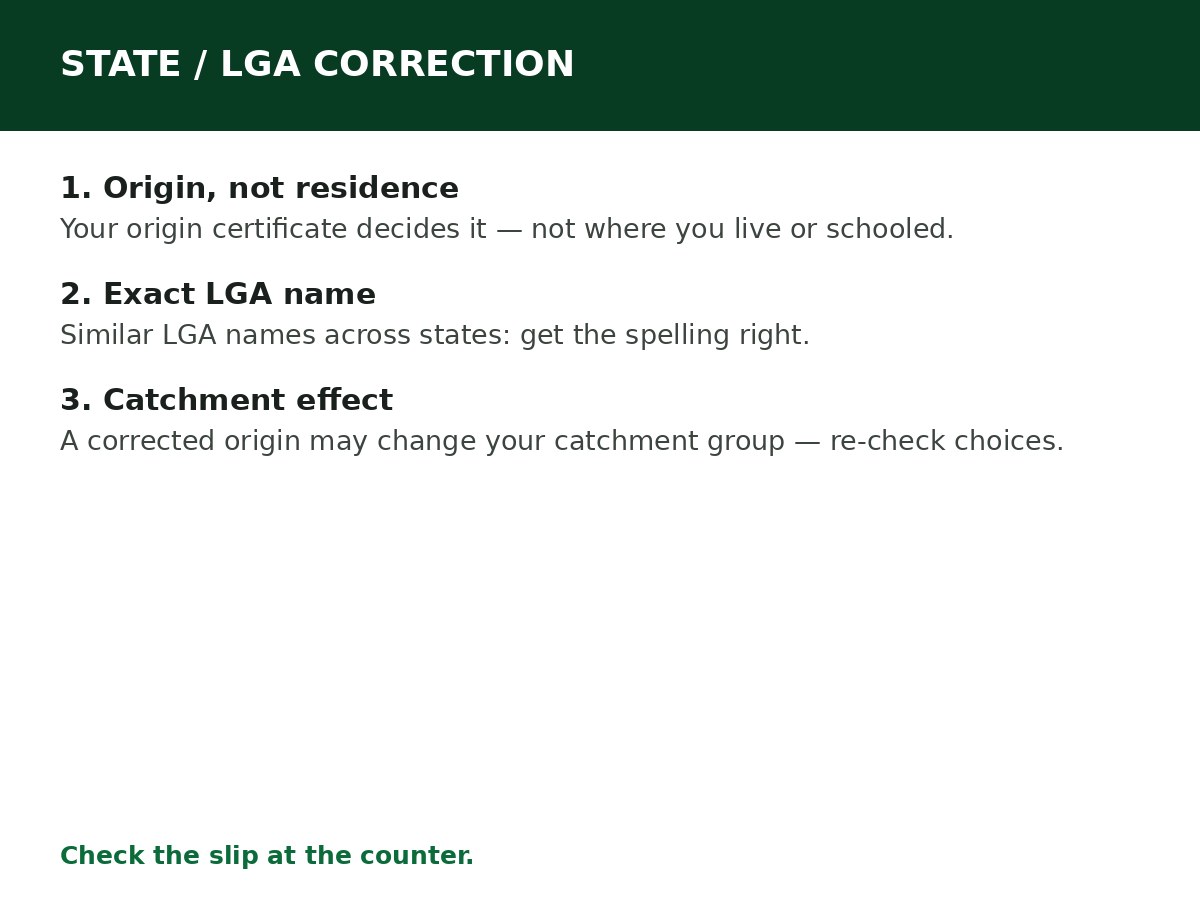 How to Correct State or LGA on JAMB Portal process graphic