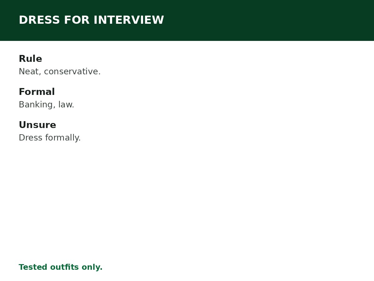 How to Dress for a Job Interview process graphic