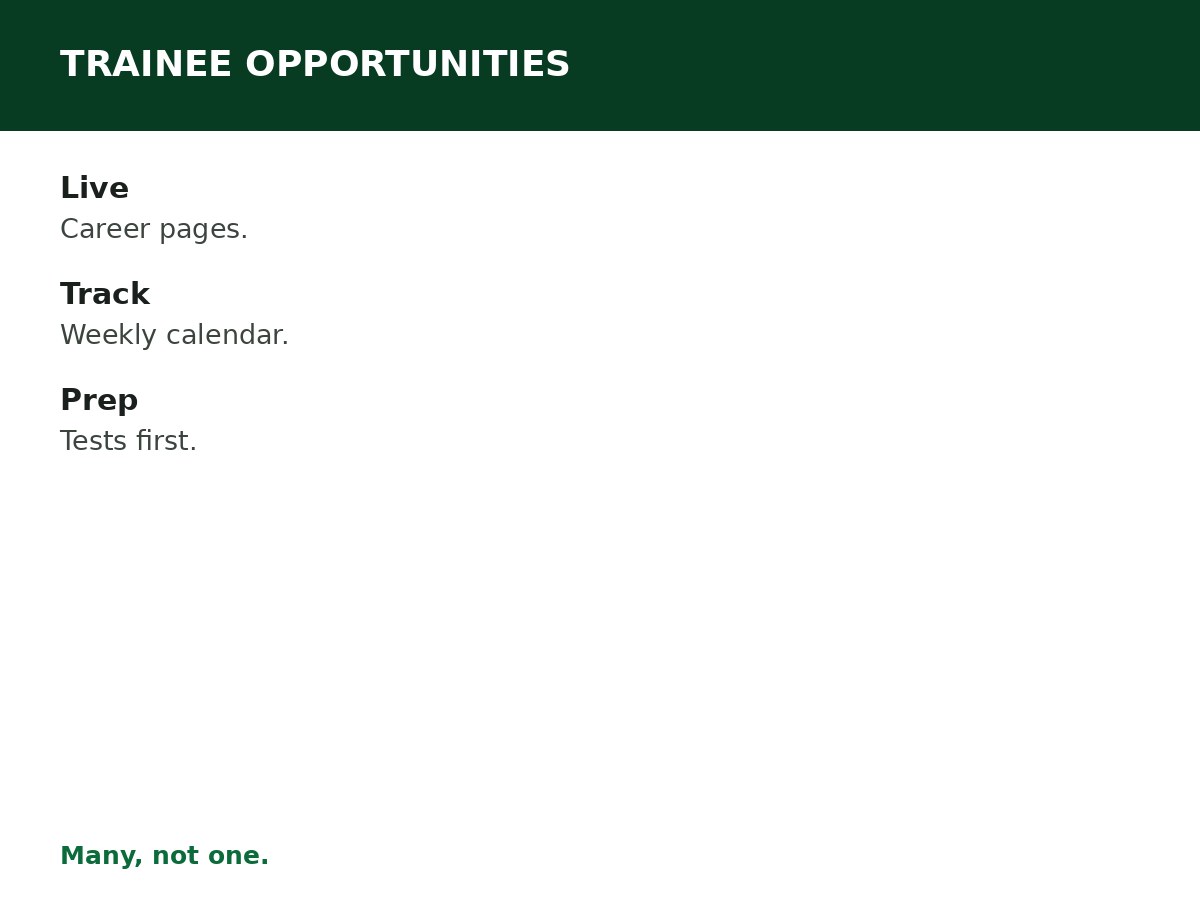 How to Find Graduate Trainee Opportunities process graphic