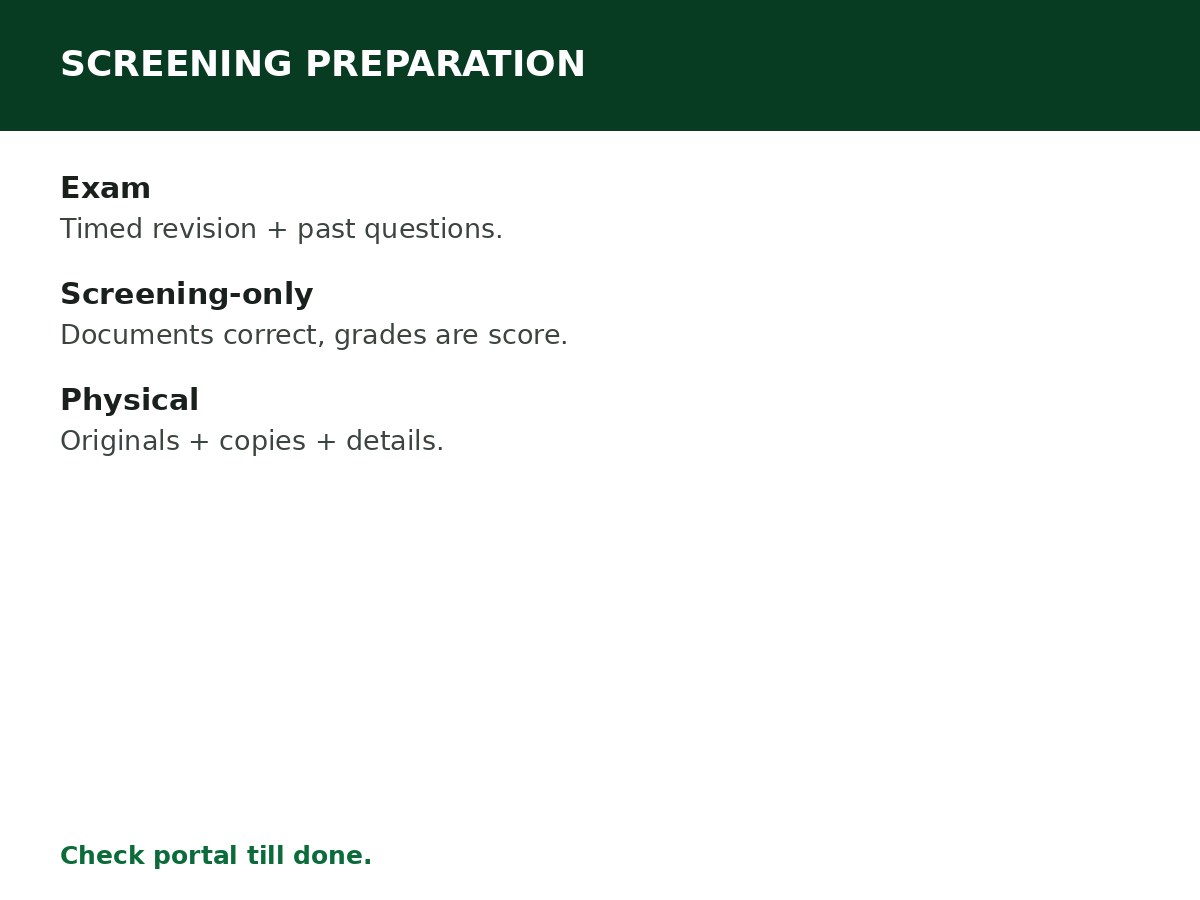 How to Prepare for University Screening process graphic