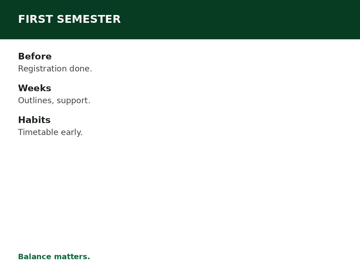 How to Prepare for Your First Semester process graphic