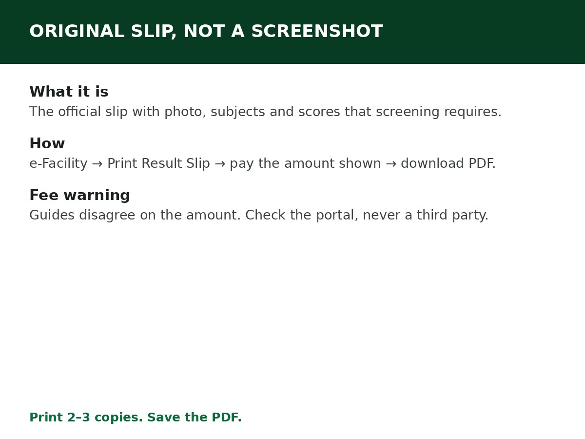 How to Print JAMB Original Result Slip process graphic