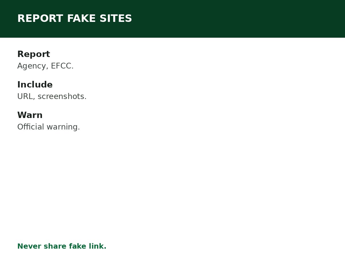 How to Report a Fake Recruitment Website process graphic