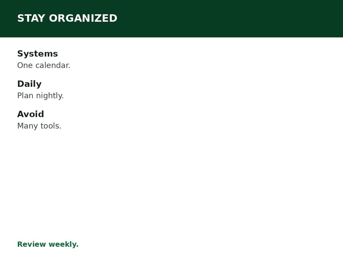 How to Stay Organized in University process graphic