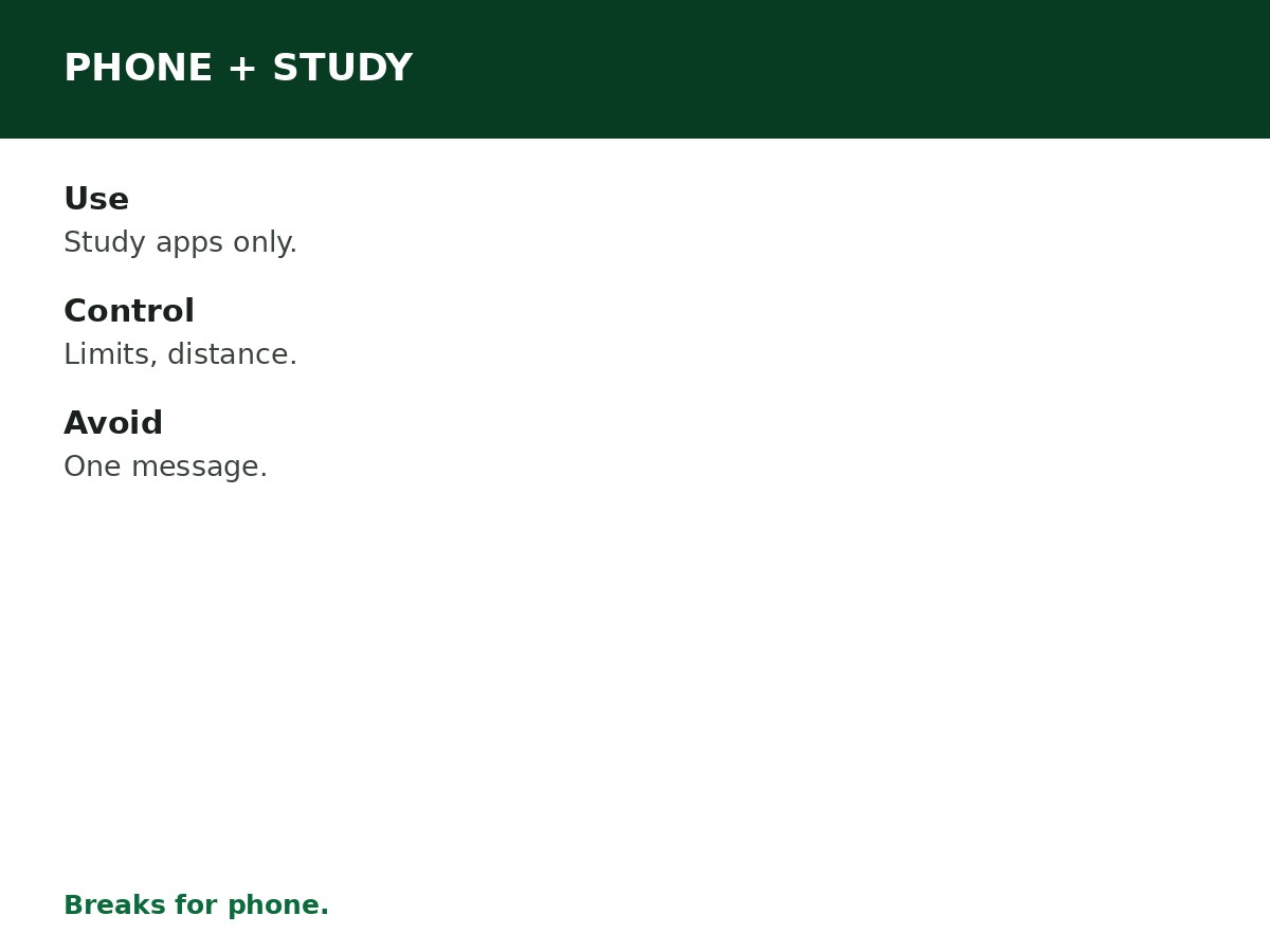 How to Study With Your Phone Without Distractions process graphic