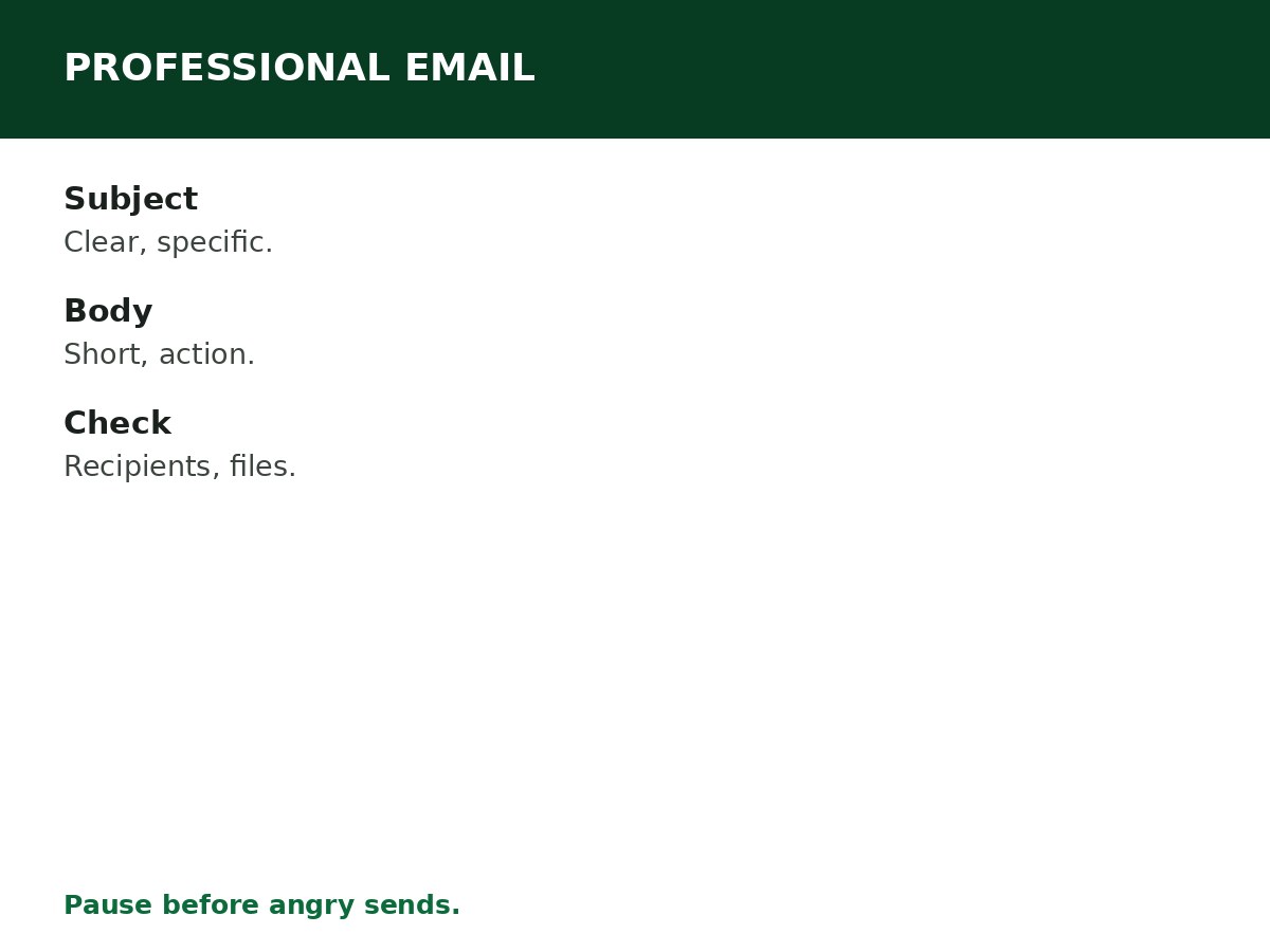 How to Write a Professional Email process graphic