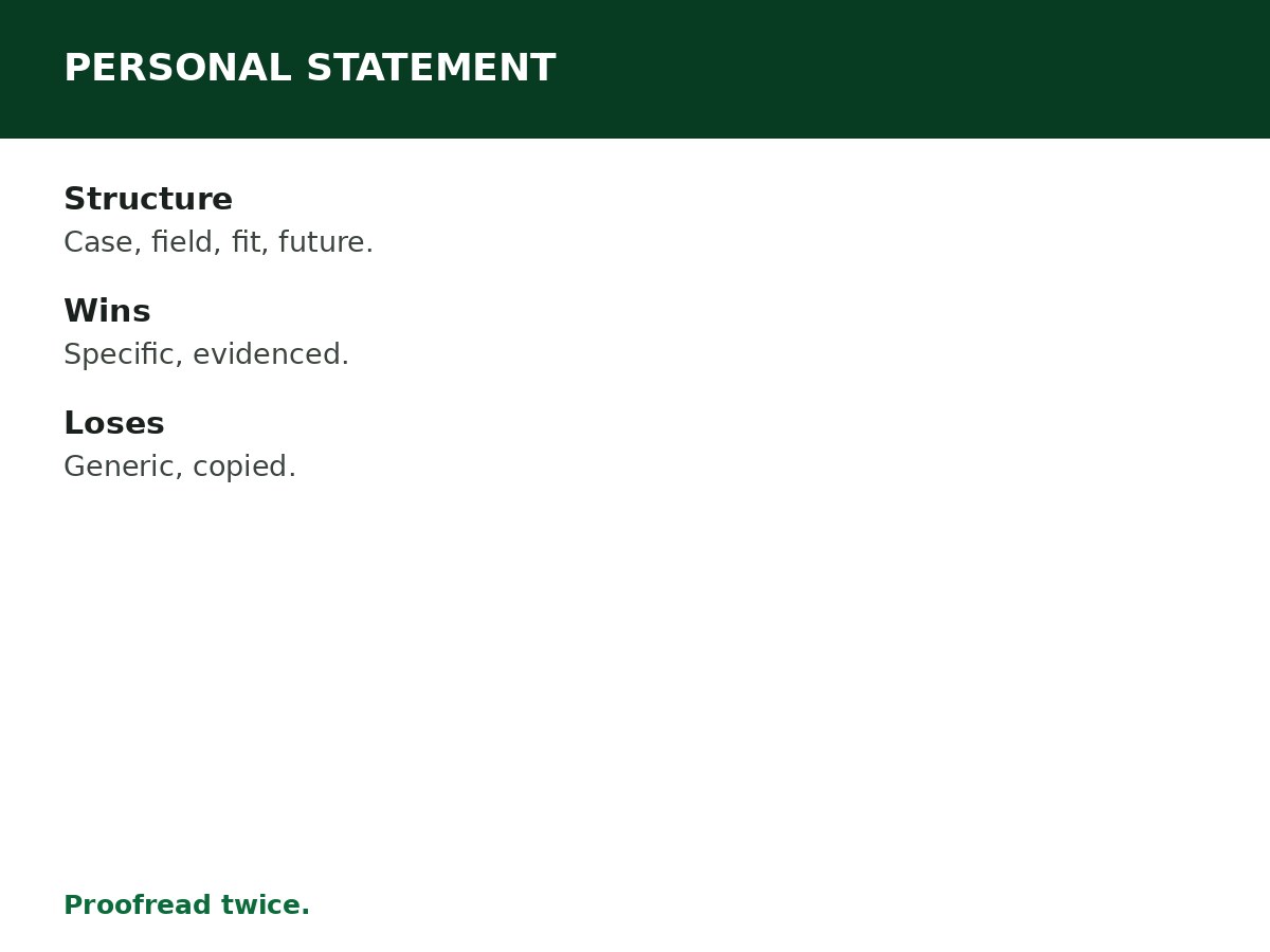How to Write a Scholarship Personal Statement process graphic