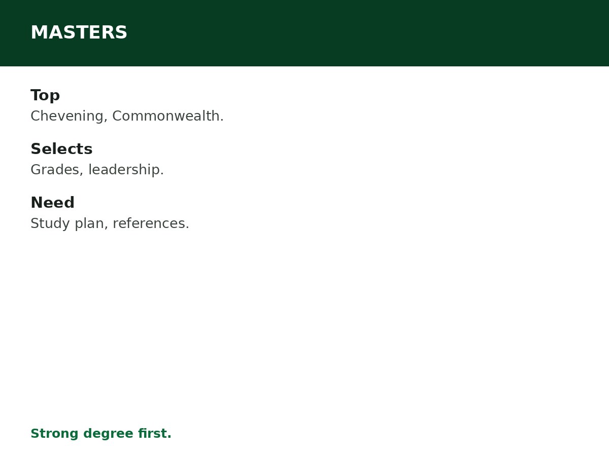 Masters Scholarships for Nigerians process graphic