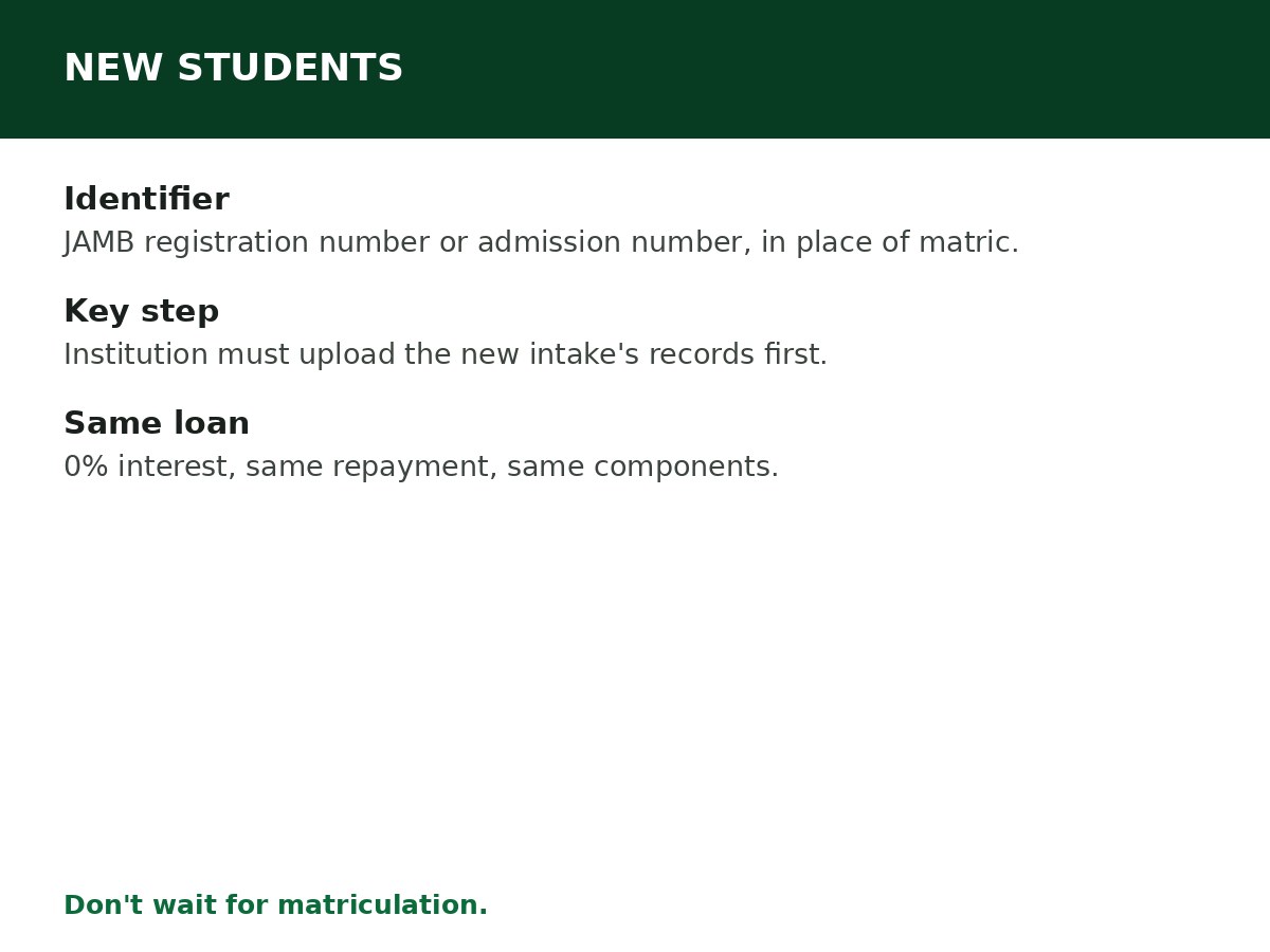 NELFUND Loan Eligibility for New Students process graphic