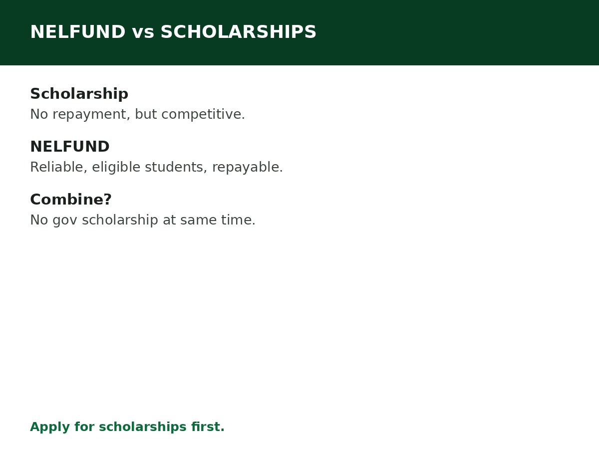 NELFUND vs Scholarships: Which Is Better? process graphic