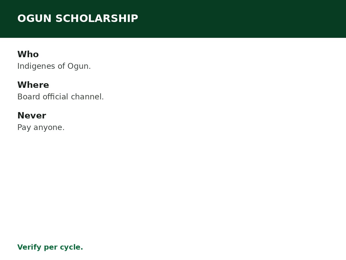 Ogun State Scholarship Guide process graphic