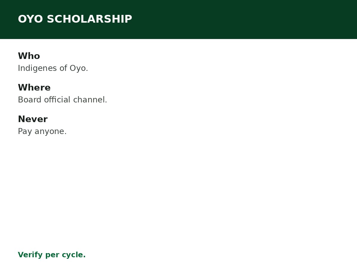 Oyo State Scholarship Guide process graphic