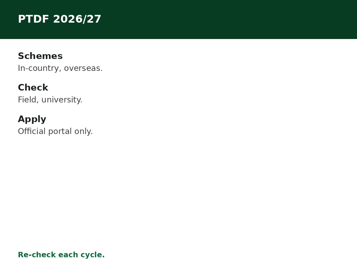 PTDF Scholarship 2026/2027: Requirements and Application process graphic