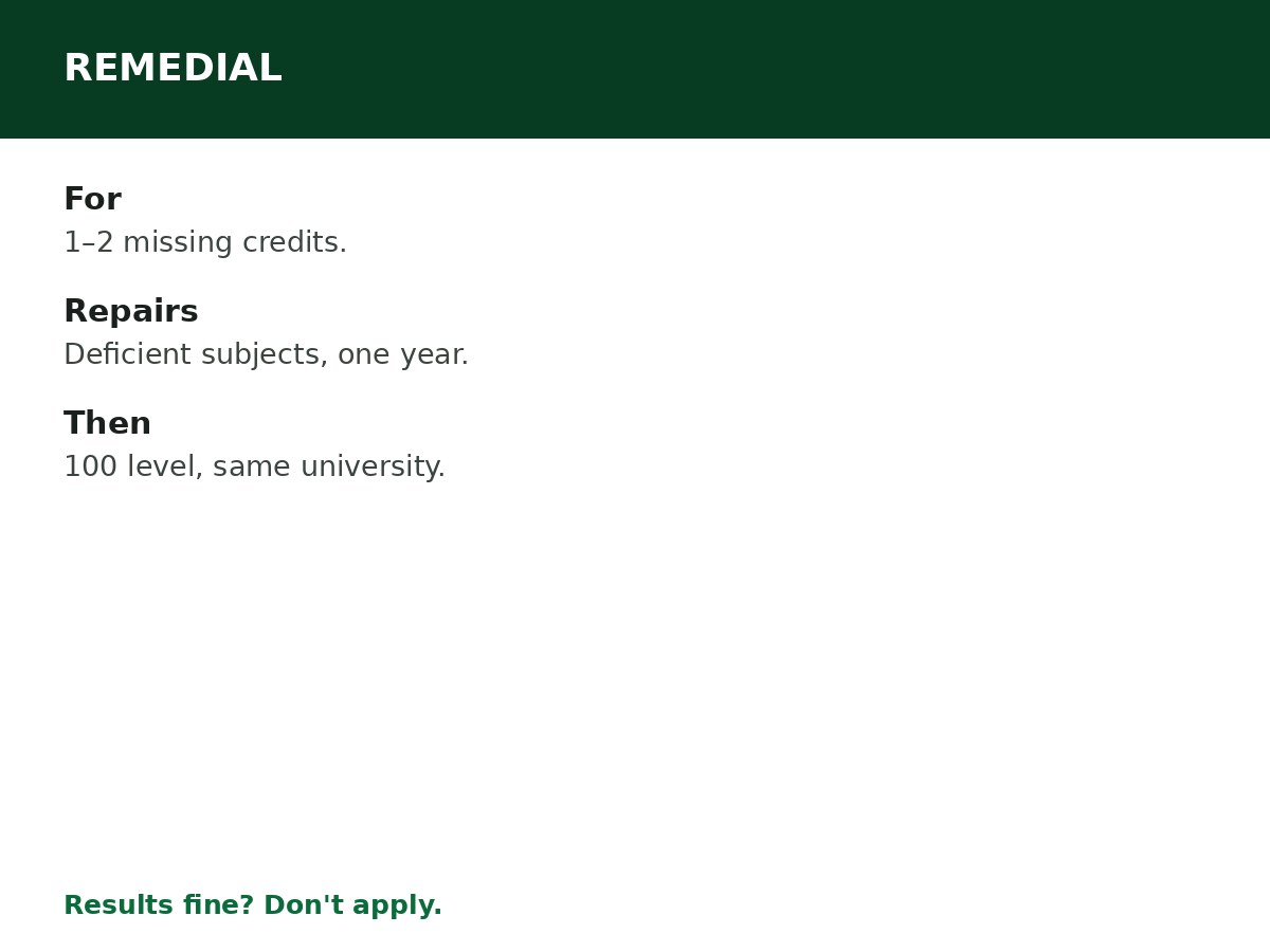 Remedial Programmes: Who Should Apply? process graphic