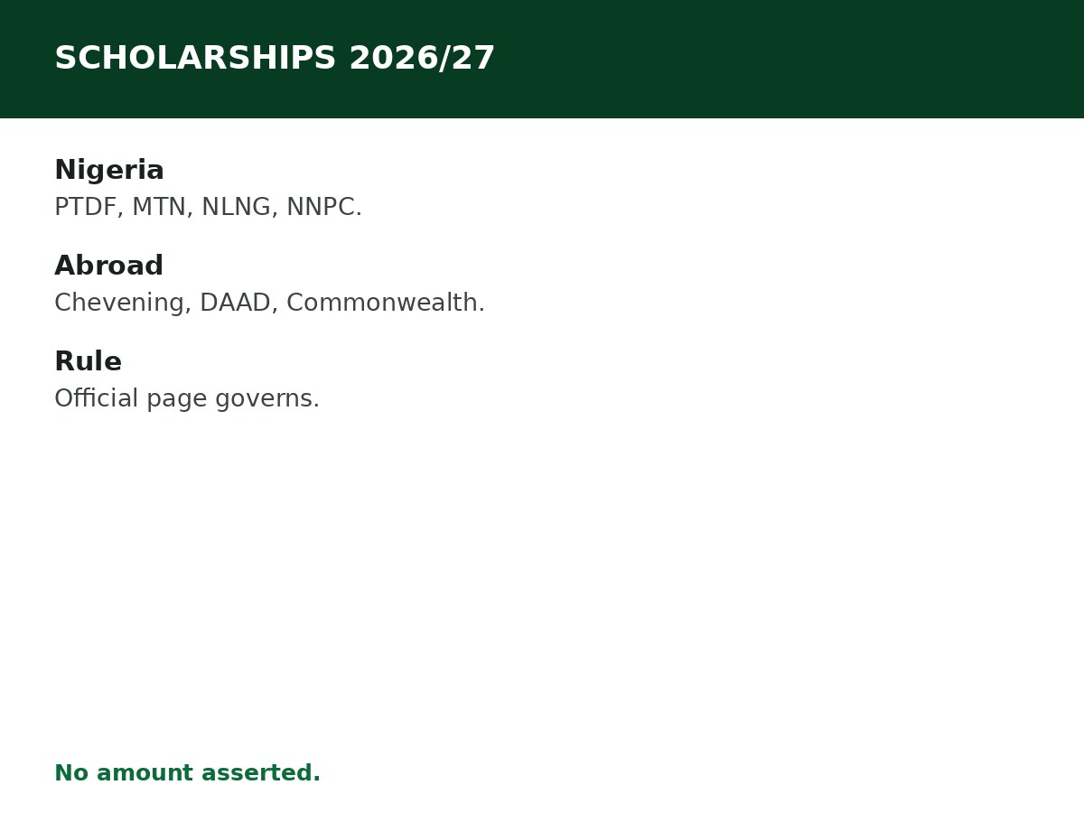 Scholarships for Nigerian Students in 2026/2027 process graphic
