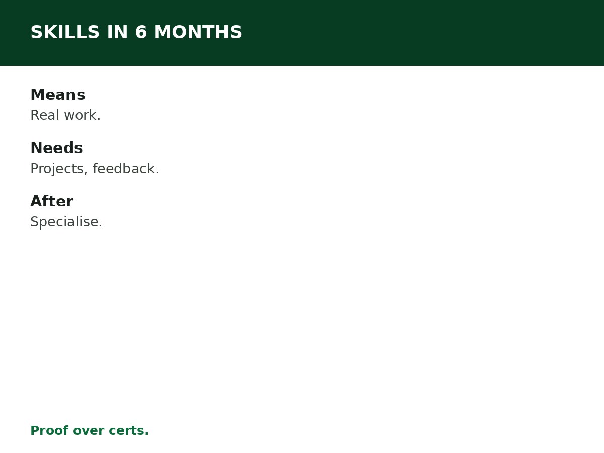 Skills You Can Learn in 6 Months process graphic