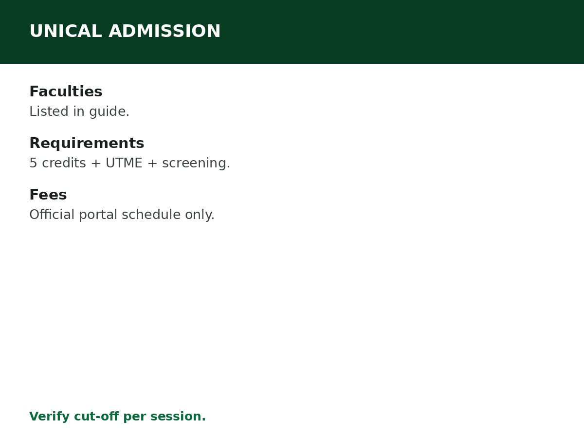 University of Calabar (UNICAL) Admission Guide process graphic