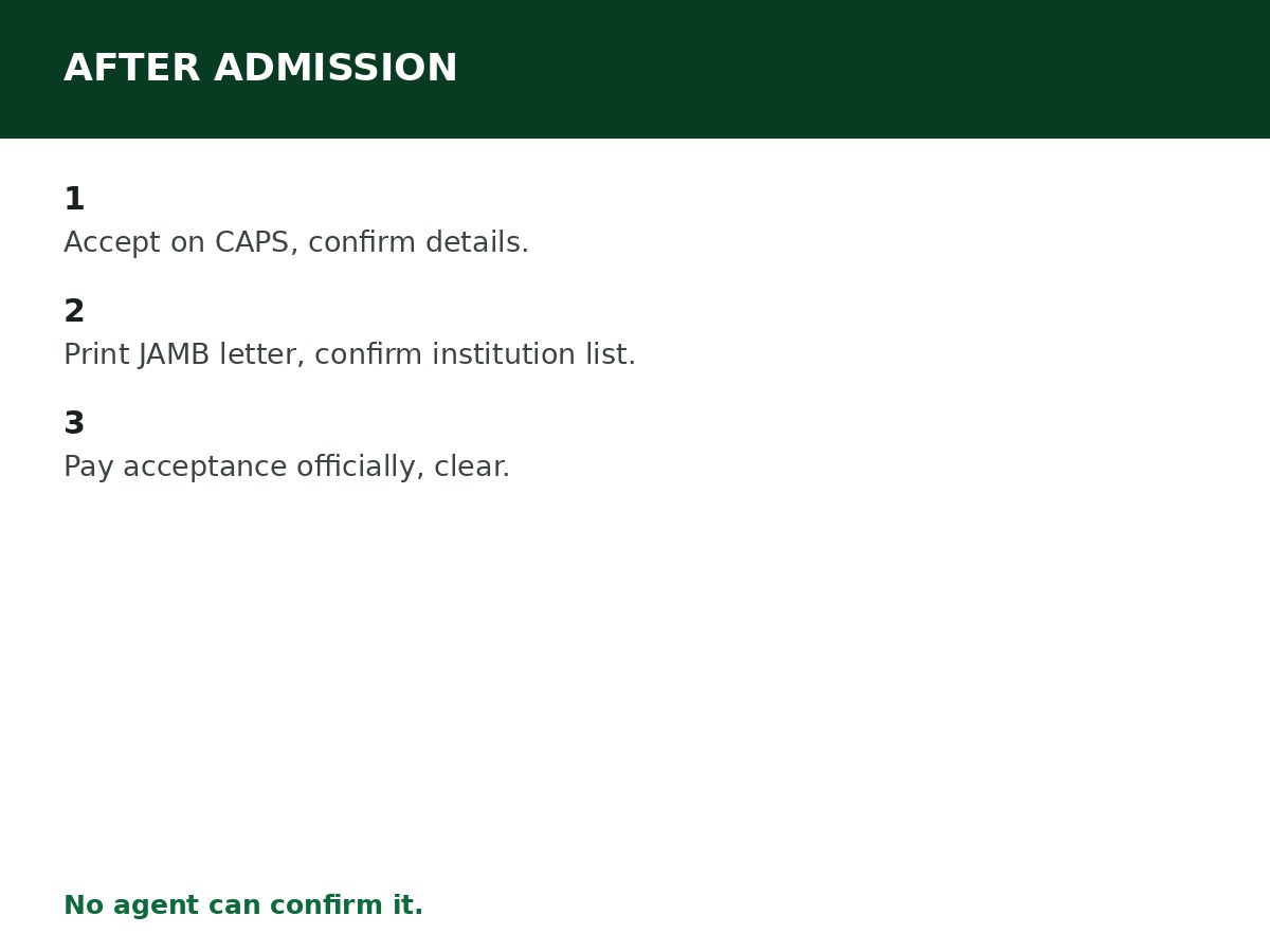 What to Do After Receiving JAMB Admission process graphic
